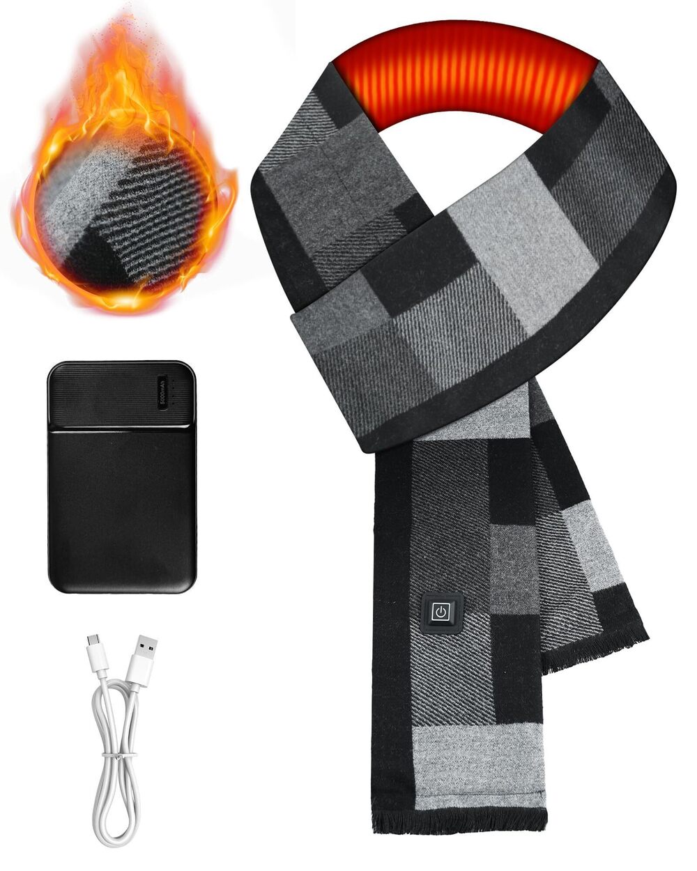 8112 Heated Scarf, Neck Heating Pad, Winter Scarf, Electric Winter